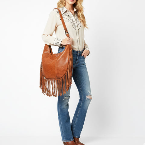 Signature Side-Fringe Hobo Bag