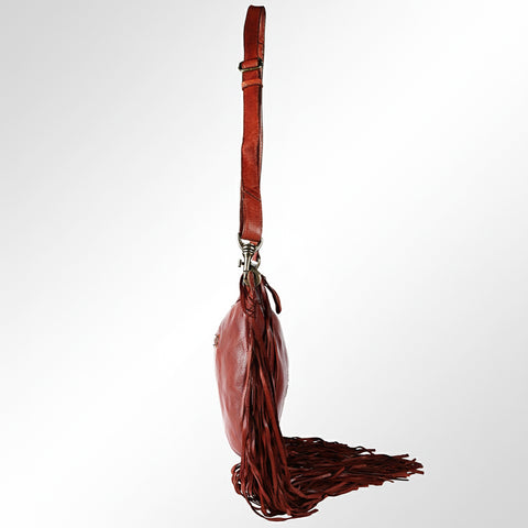 Modern Rivet-Fringe Hobo Bag