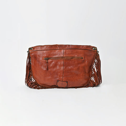Modern Rivet-Fringe Shoulder Bag