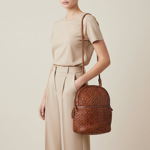 Modern Weave-Pattern Shoulder Bag