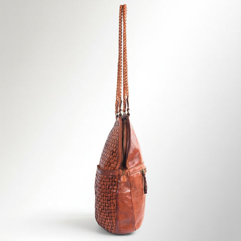 Modern Weave-Pattern Shoulder Bag