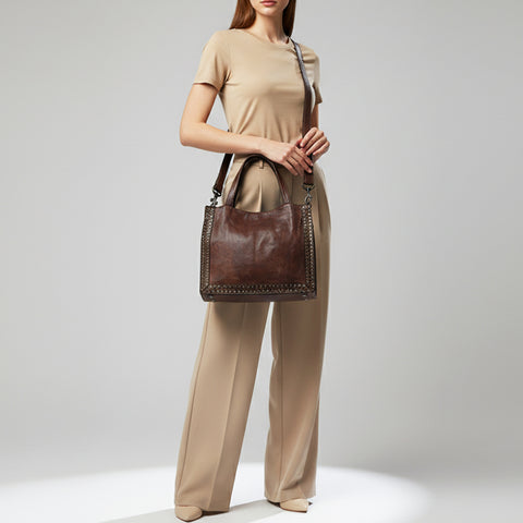 Signature Rivet-Trim Tote Bag