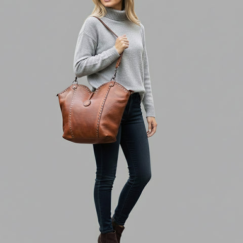 The Luxe Riveted Shoulder Bag