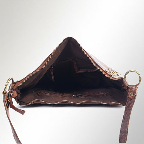 Signature Riveted Leather Shoulder Bag