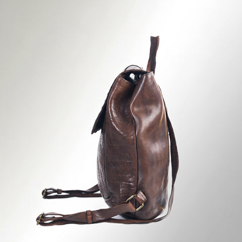 Signature Riveted Leather Backpack