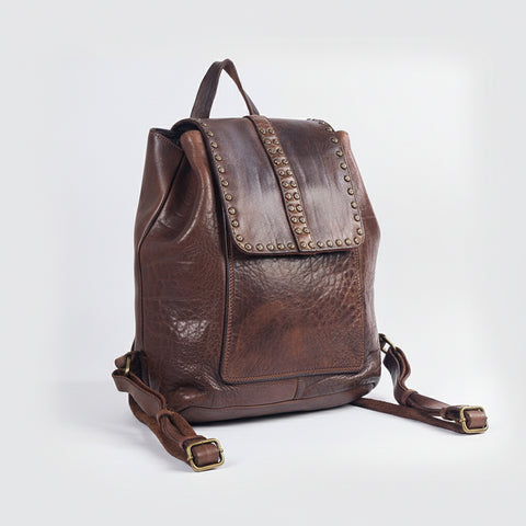 Signature Riveted Leather Backpack