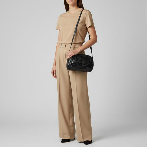 Classic Leather Woven Crossbody