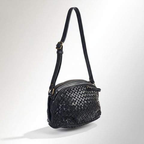 Classic Leather Woven Crossbody