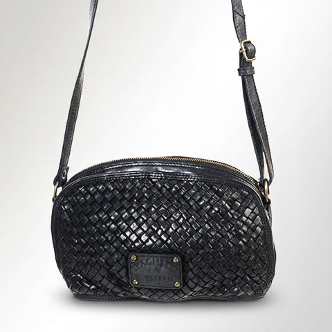 Classic Leather Woven Crossbody
