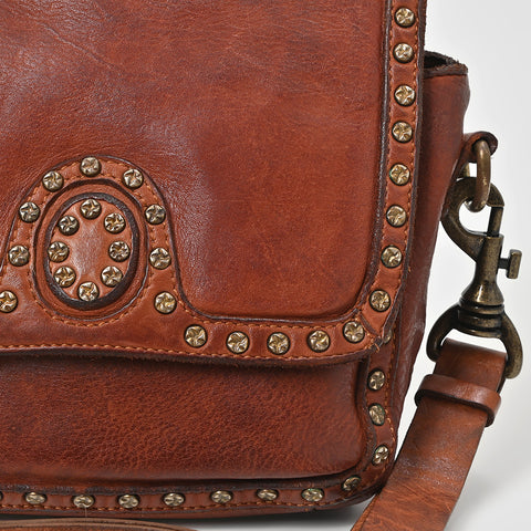Studded Leather Sling Bag