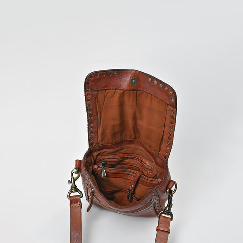 Studded Leather Sling Bag