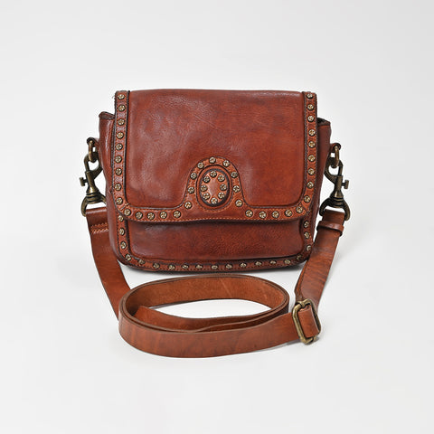 Studded Leather Sling Bag