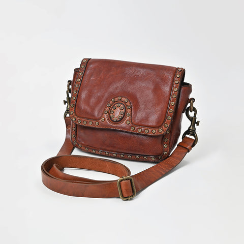 Studded Leather Sling Bag
