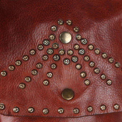Rivet Leather Messenger Bag