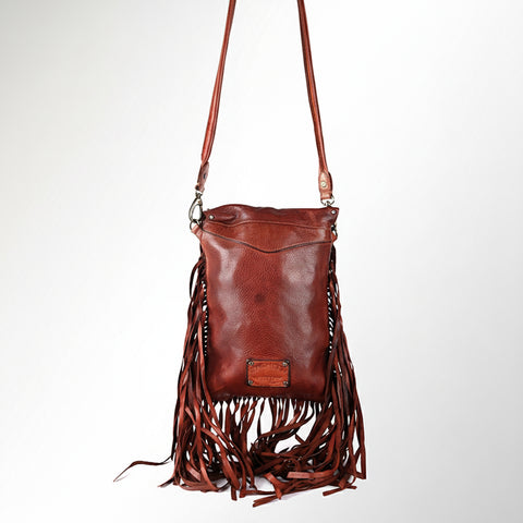 Rivet Leather Messenger Bag