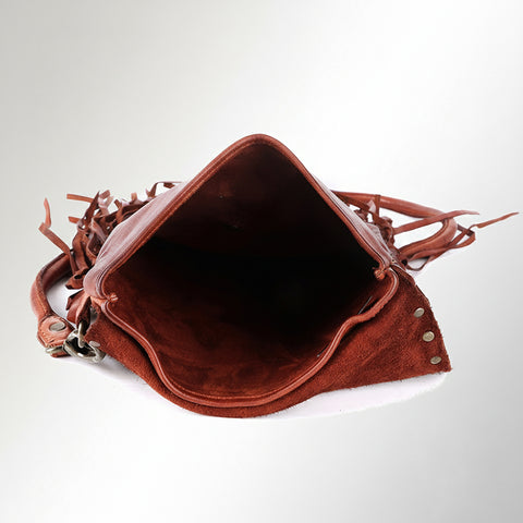 Rivet Leather Messenger Bag