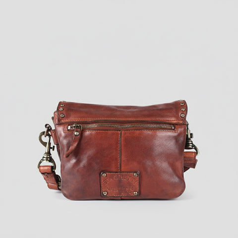 Studded Leather Messenger Bag