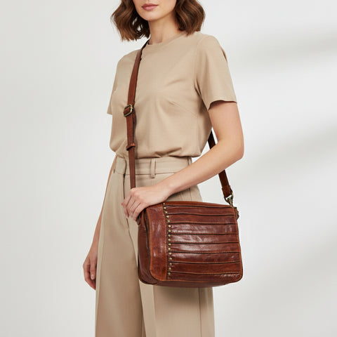 Sleek Rivet Crossbody Bag