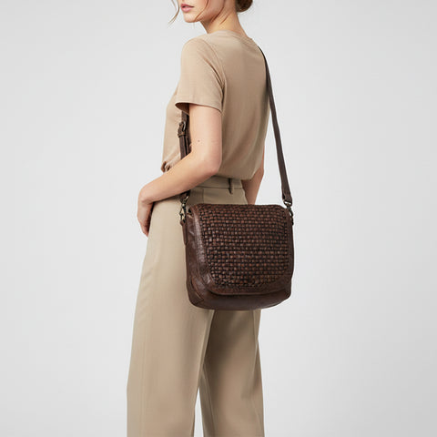 Decorative Woven Leather Crossbody