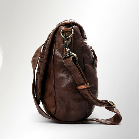 Decorative Woven Leather Crossbody