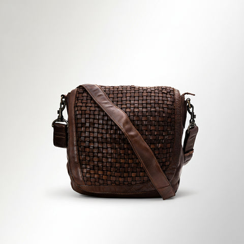 Decorative Woven Leather Crossbody