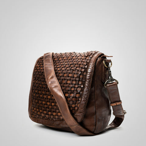Decorative Woven Leather Crossbody