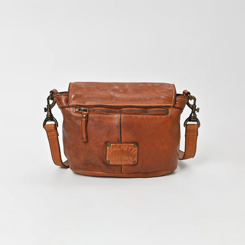 Riveted Half-Moon Crossbody Bag