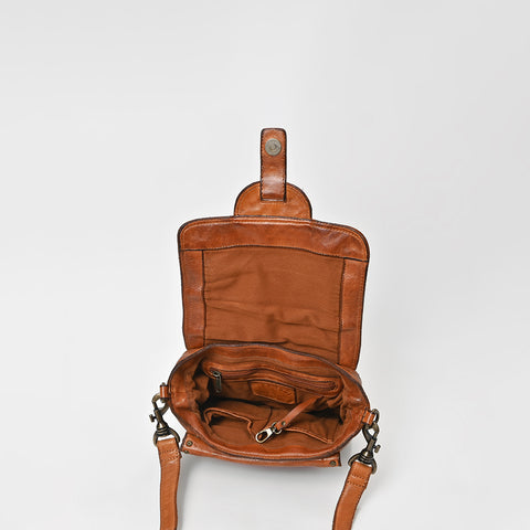 Riveted Half-Moon Crossbody Bag