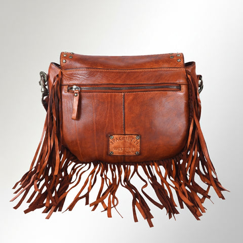 Riveted Flap Fringe Crossbody