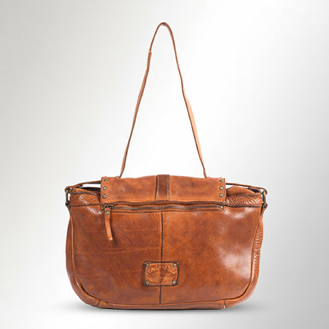 Flap Closure Riveted Shoulder Bag
