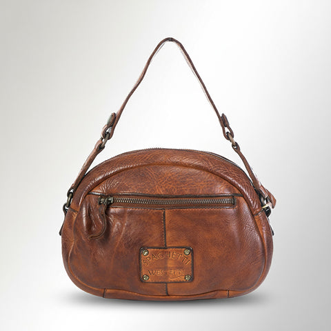 Studded Arc Flap Shoulder Bag