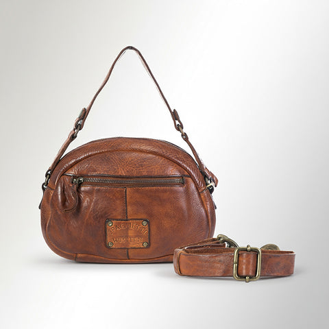 Studded Arc Flap Shoulder Bag