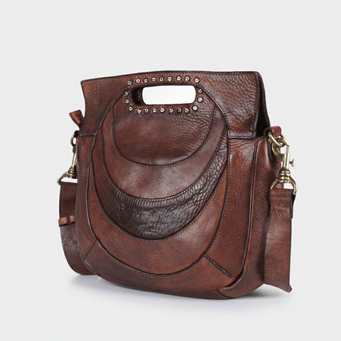 Studded Leather Clutch Bag
