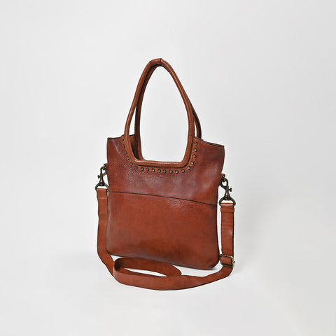 Bronzaro - Leather Studded Tote Bag