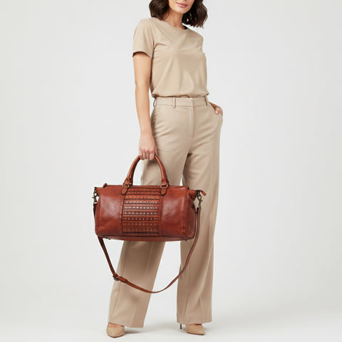 Caurina - Grain Leather Tote Bag