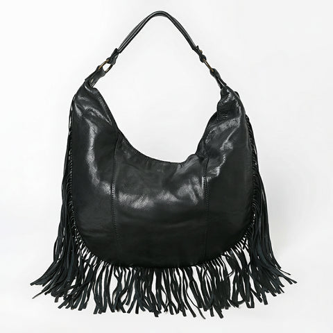 Signature Side-Fringe Hobo Bag