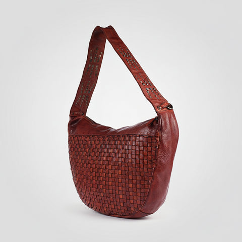 Modern Weave-Pattern Shoulder Bag