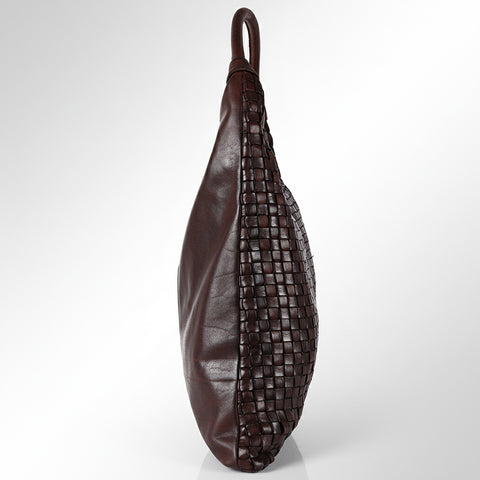 Artisan Woven Leather Hobo Bag
