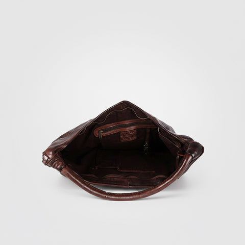 Artisan Woven Leather Hobo Bag