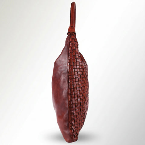 Artisan Woven Leather Hobo Bag