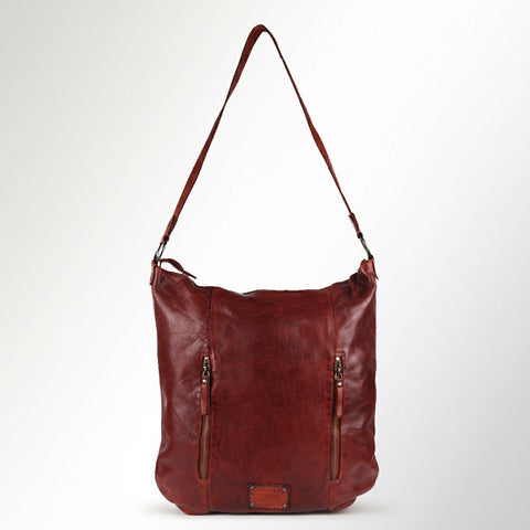 Signature Riveted Leather Shoulder Bag