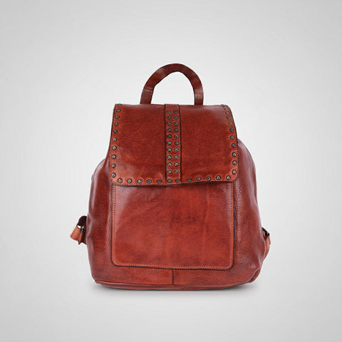 Signature Riveted Leather Backpack