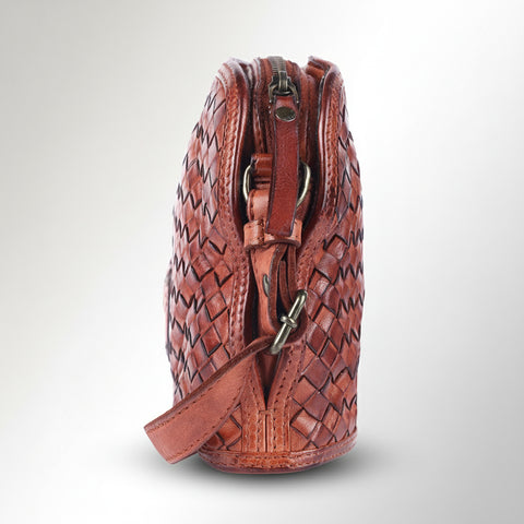Classic Leather Woven Crossbody