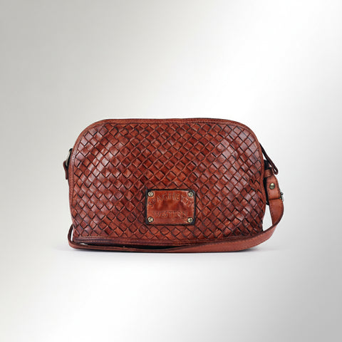 Classic Leather Woven Crossbody