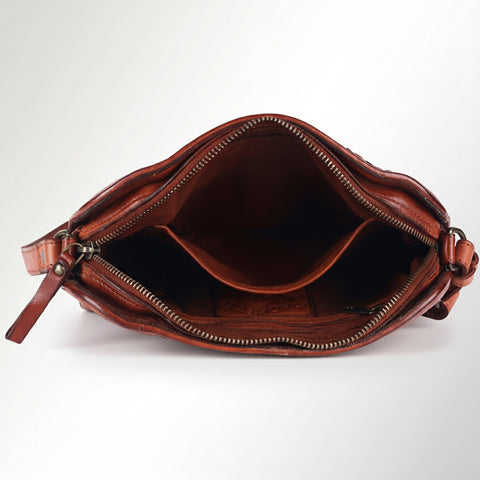 Classic Leather Woven Crossbody