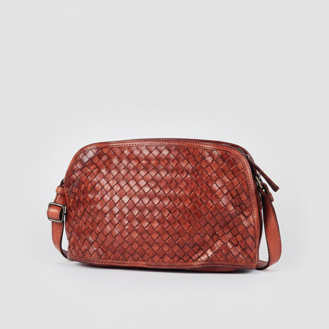 Classic Leather Woven Crossbody