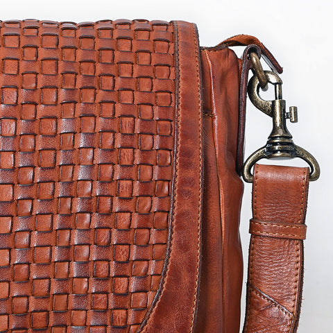 Decorative Woven Leather Crossbody
