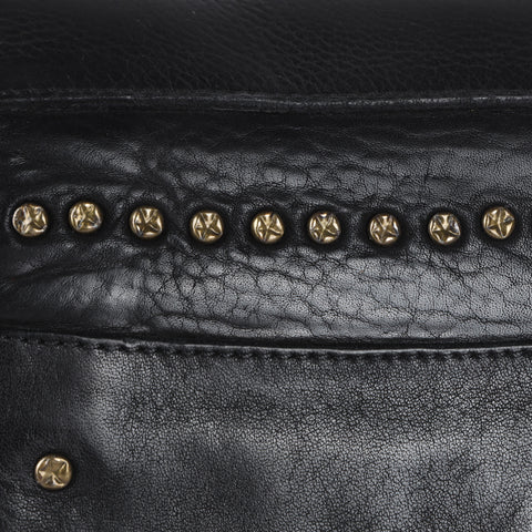 Flap-Front Studded Crossbody Bag