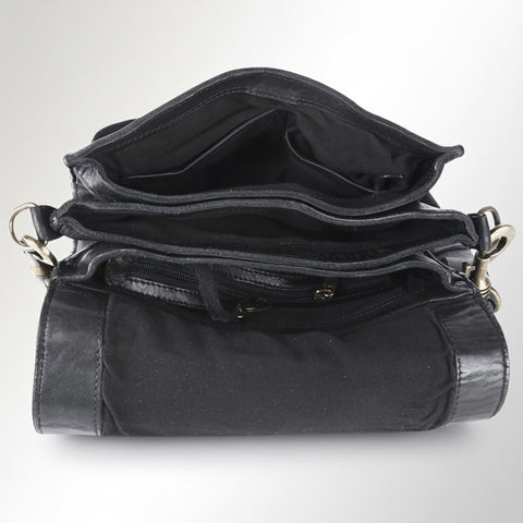 Flap-Front Studded Messenger Bag