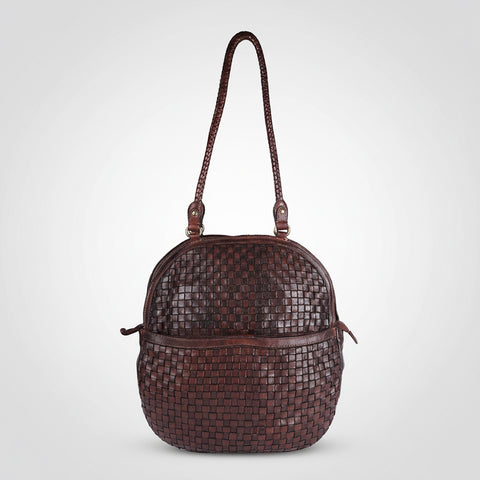 Modern Weave-Pattern Shoulder Bag